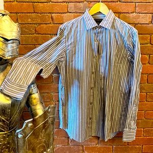 Blue and Brown Dress Shirt